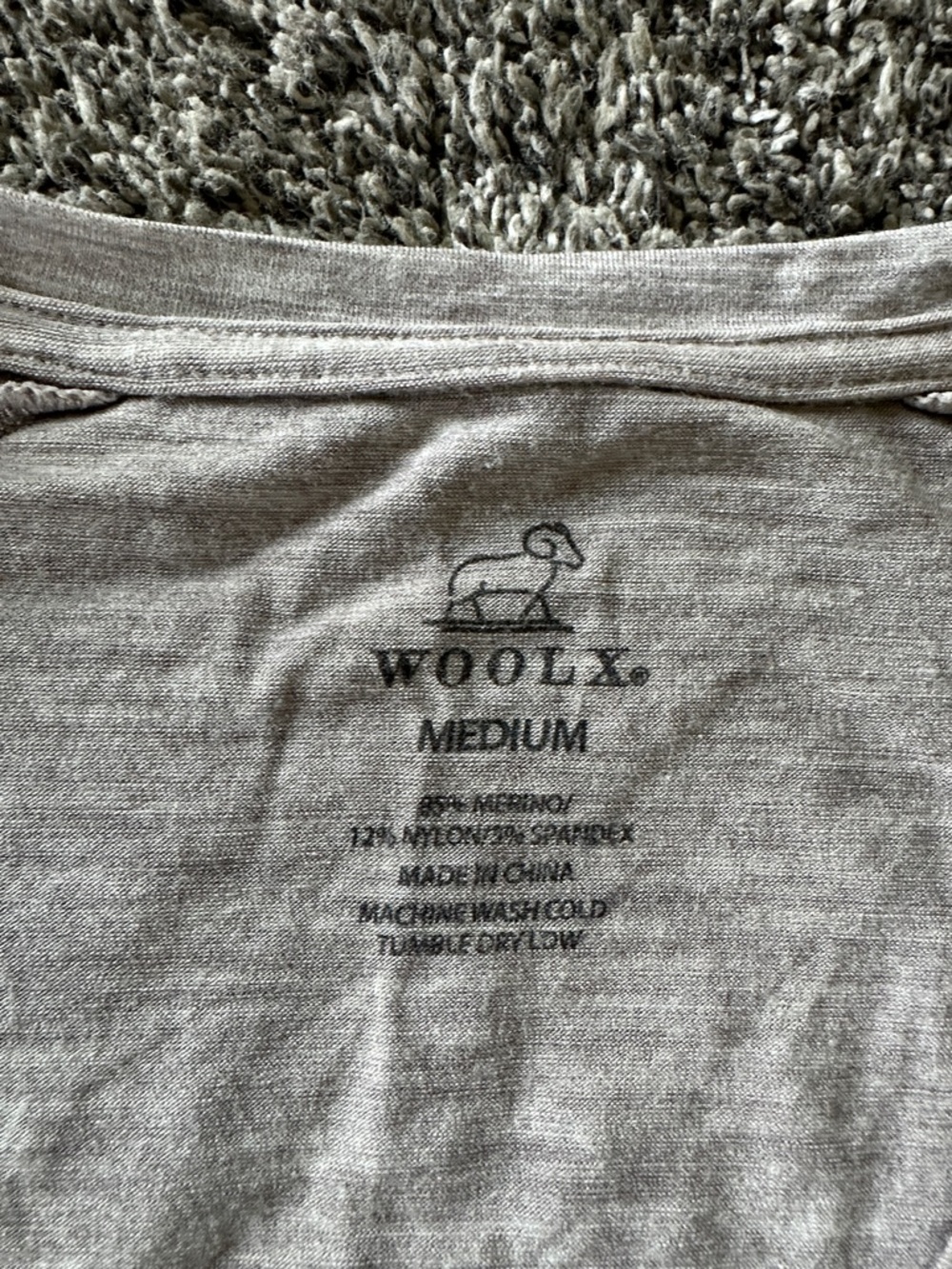 Woolx Women's V-Neck Short Medium Sleeve Tee - Light Tan - Picture 2 of 4